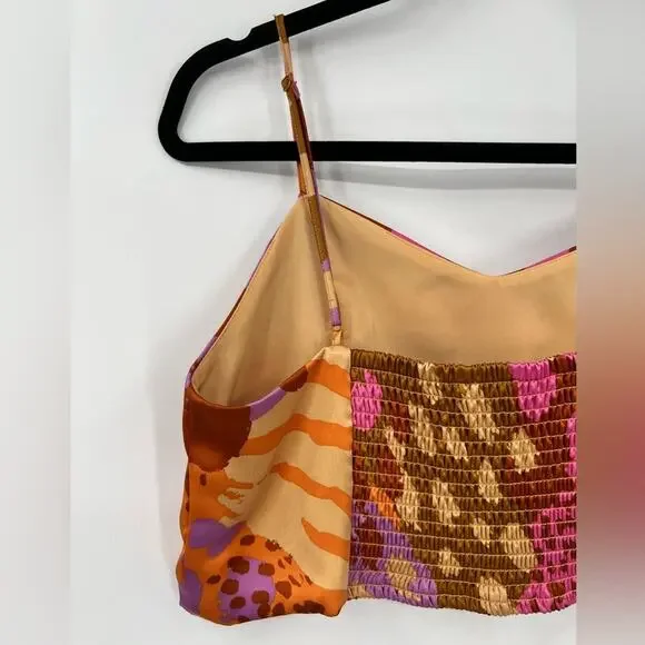 Christian Lacroix Crop Top Colorful Animal Print Art Ruched Back Y2K Size Large - Picture 6 of 13